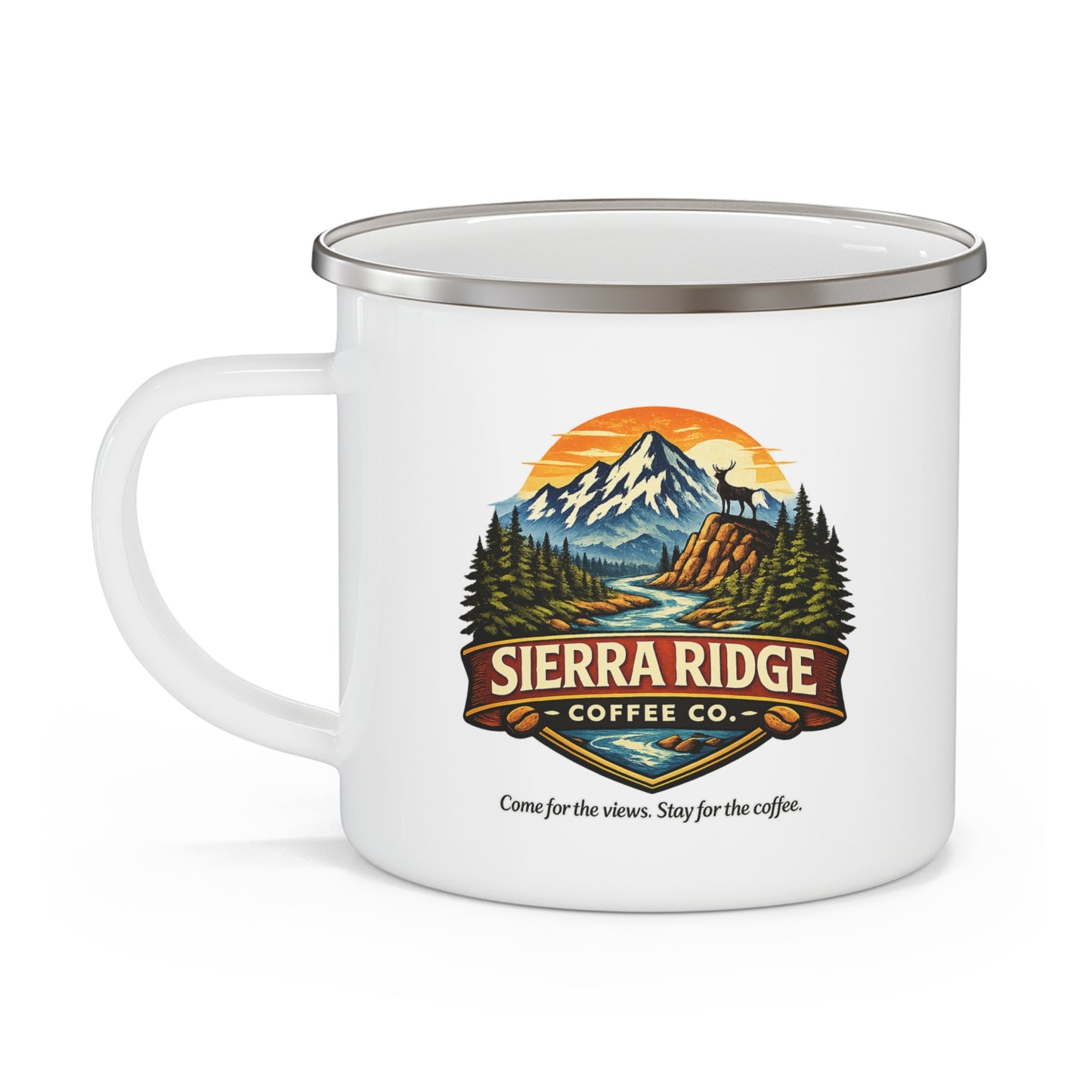 Sierra Ridge Enamel Camp Mug – 12oz