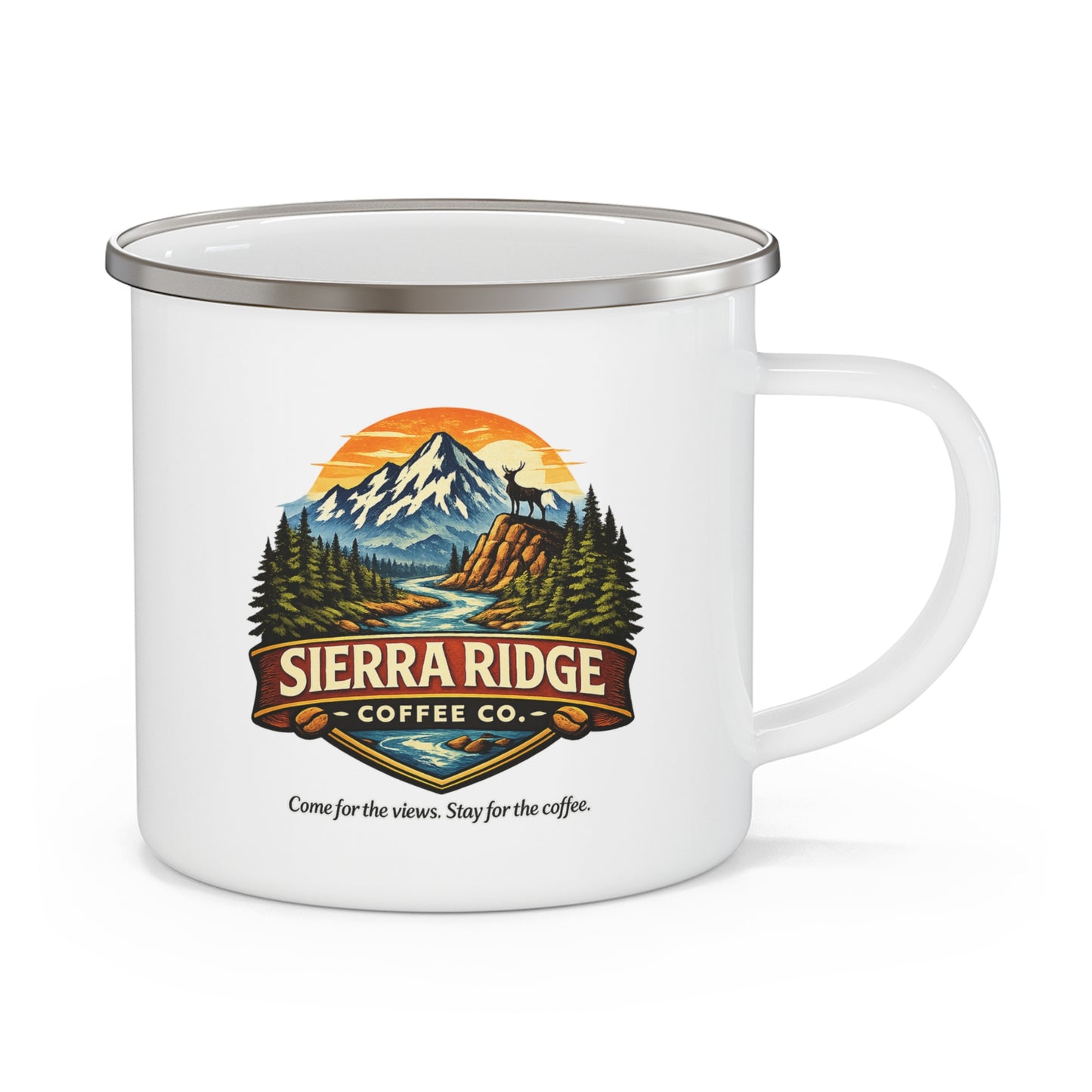 Sierra Ridge Enamel Camp Mug – 12oz