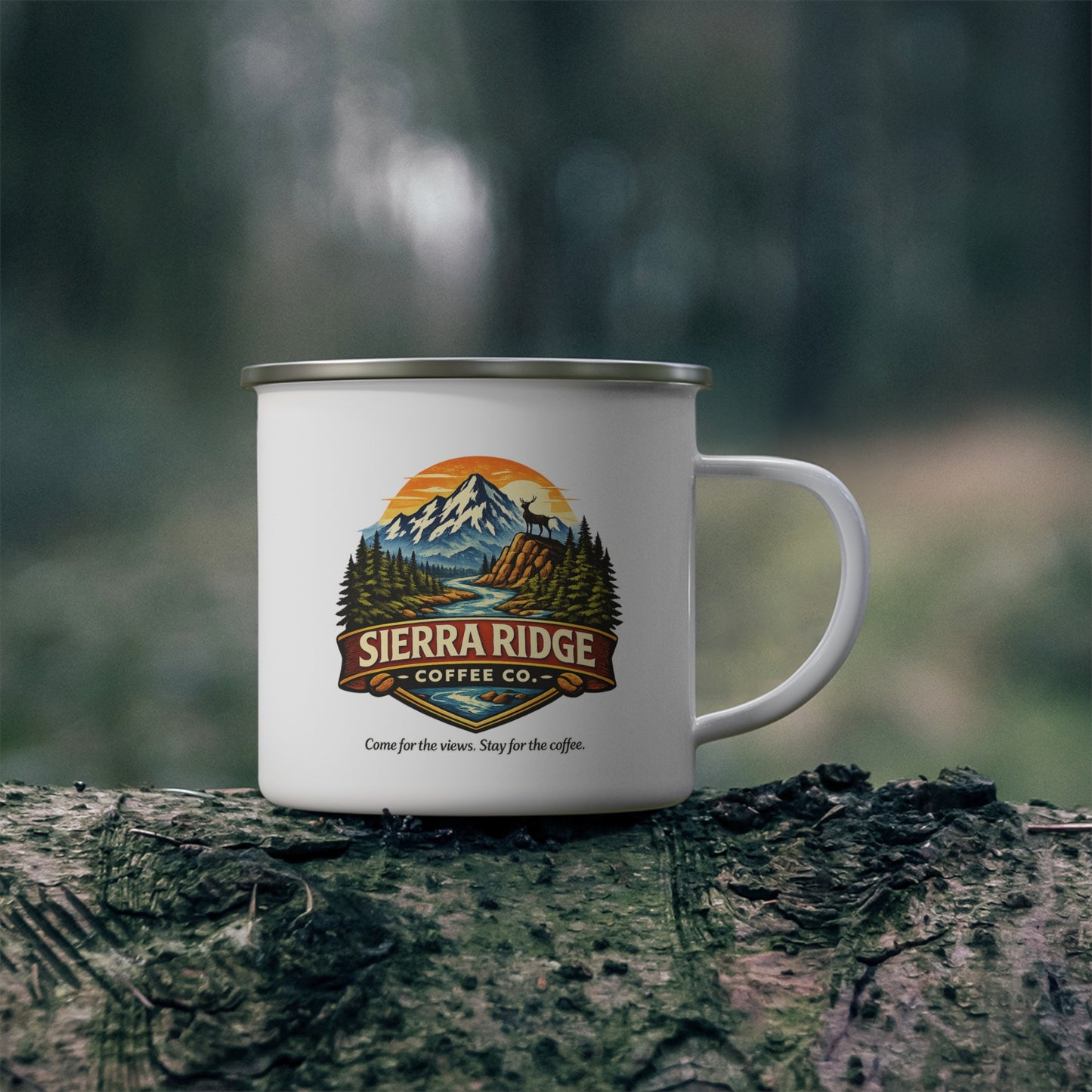 Sierra Ridge Enamel Camp Mug – 12oz
